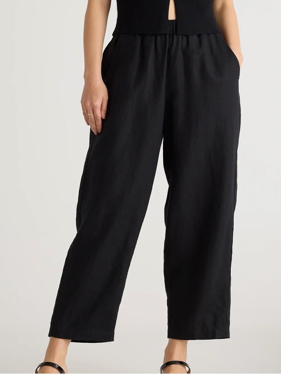 Quince Pants - Quince European Linen Black Crop Pants Size XS